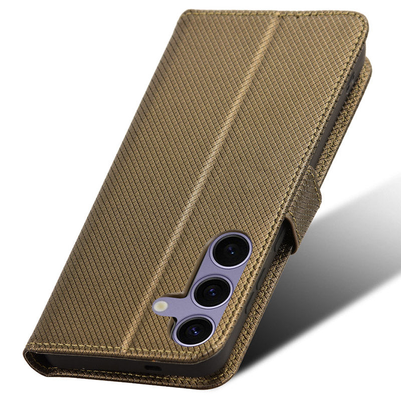 For Samsung Galaxy S24 Diamond Texture Leather Case Phone Wallet Stand - Brown For Samsung Galaxy S24 Diamond Texture Leather Case Phone Wallet Stand - Brown